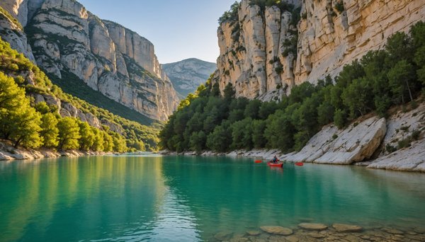 Kayak dans les superbes Gorges du Verdon au départ du camping Oasis Verdon